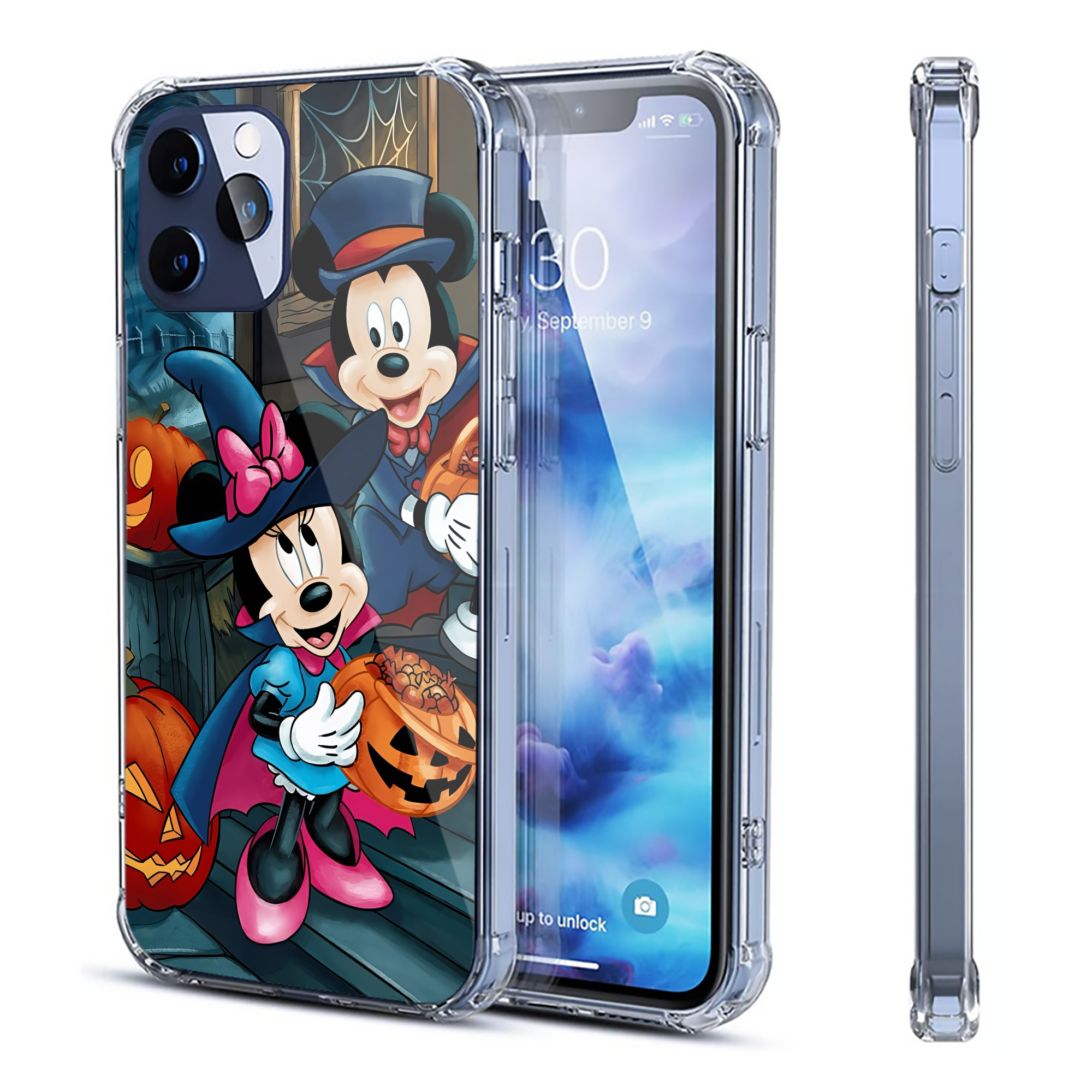 （画像用） ミッキーマウス Mickey Mouse 【iPhone 12シリーズ対応】透明スマホケース（クリアソフトケース）